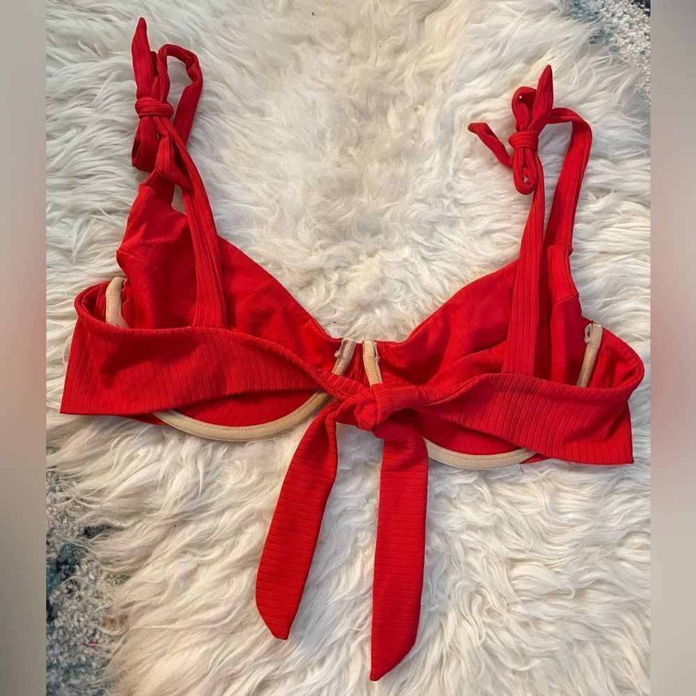 Poema Swim Red Ribbed Bikini Set L/S - Picture 4 of 7